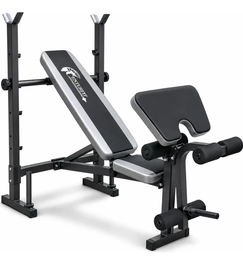 Press Banco Entrenamiento Multifuncional 180 Kg Ajustable 4 Niveles Predicador Pecho Biceps Cuadriceps Gluteos Acero Pesas Mancuernas Barra Gimnasio Casa Fitness Home Gym Gris Respaldo Acolchado