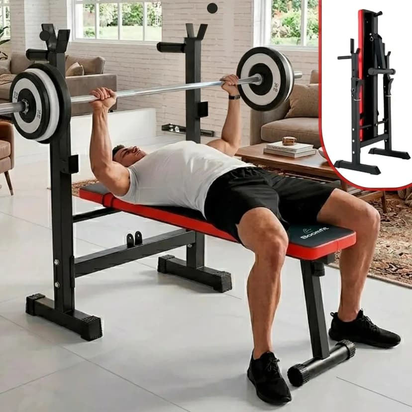 Press Banca Abdominal Reclinable Rack Pesas 6 Nivel Boomfit