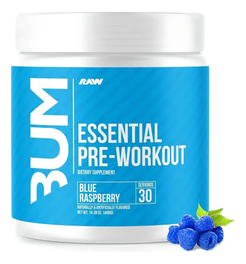 Pre Entreno Cbum Essential RAW Nutrition 30 Servicios Sabor Blue Raspberry CBUM Polvo