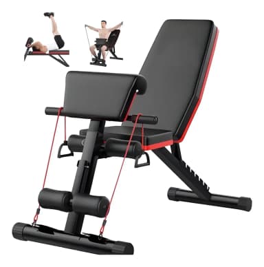 Banco Abdominales Multifuncional Izi Life Negro Plegable Ajustable 45 Funciones