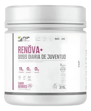 Renova+ Colágeno Hidrolizado Con Resveratrol, Vitamina C, Magnesio Y Zinc Sabor Berries