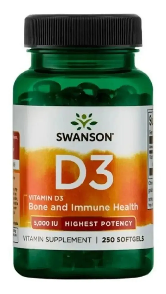 Vitamina D3 5000ui Potencia Max 250 Softgels Swanson